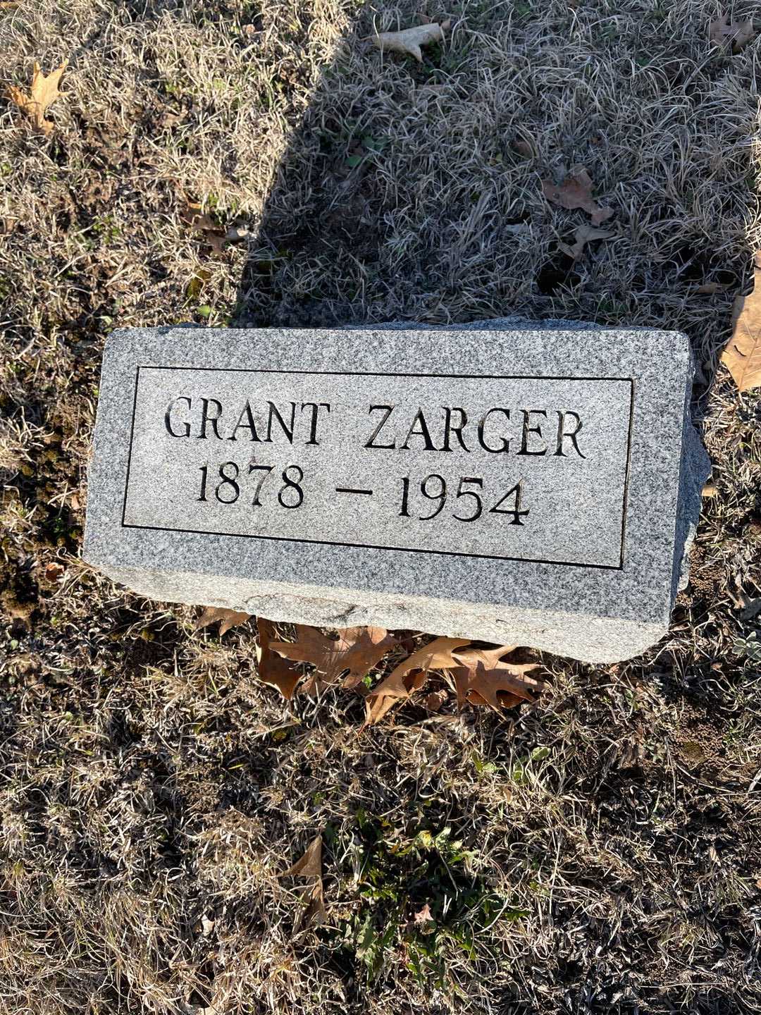 Grant Zarger's grave. Photo 1