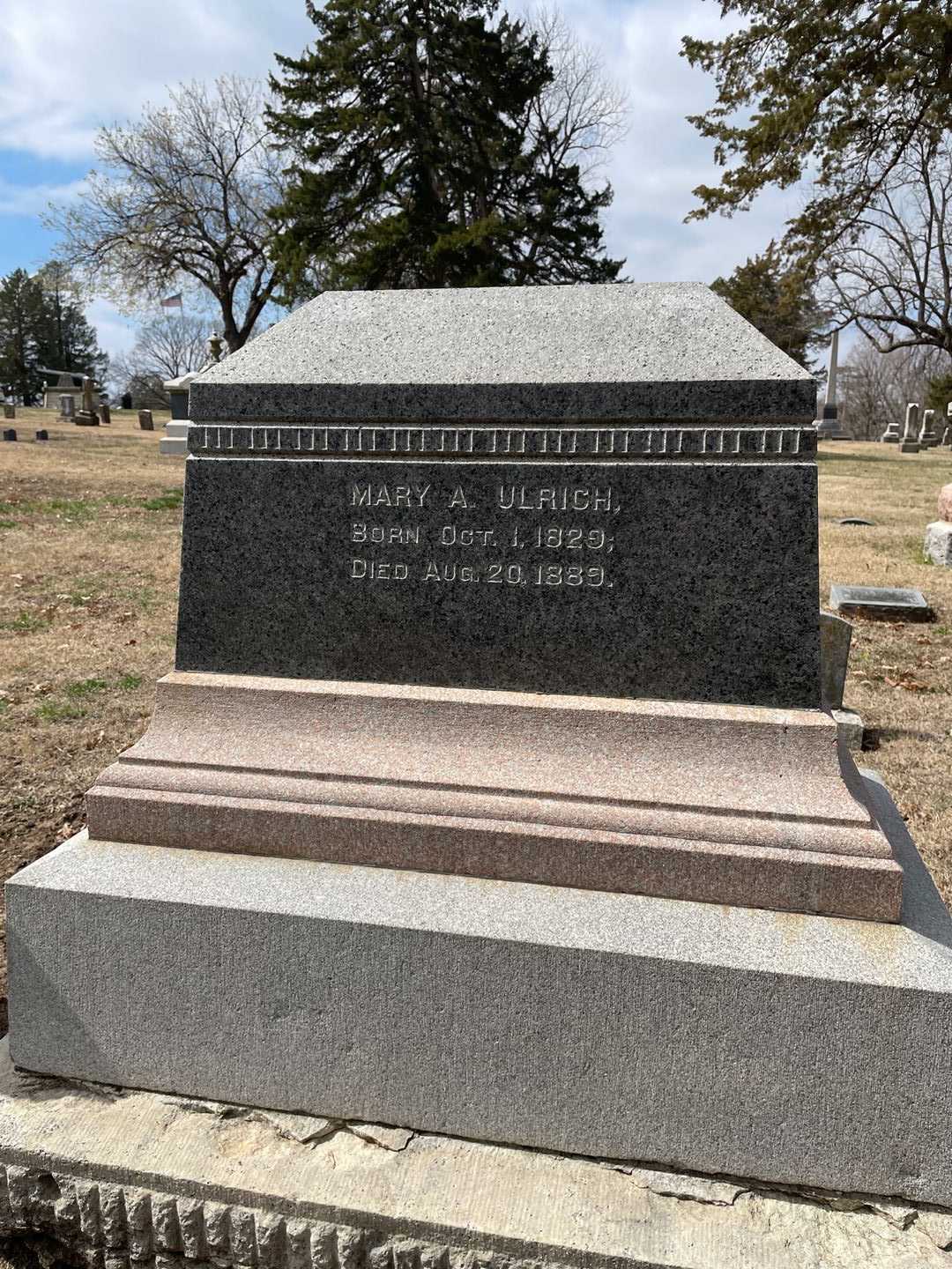 Mary A. Ulrich's grave. Photo 3