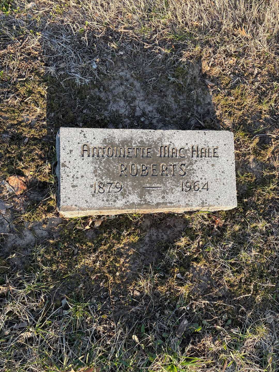 Antoinette Mac Hale Roberts's grave. Photo 3
