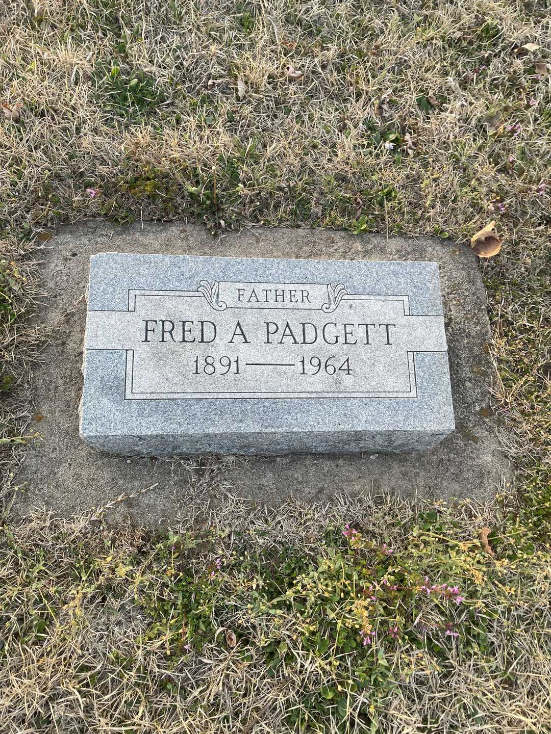 Fred Allen Padgett Senior's grave. Photo 1