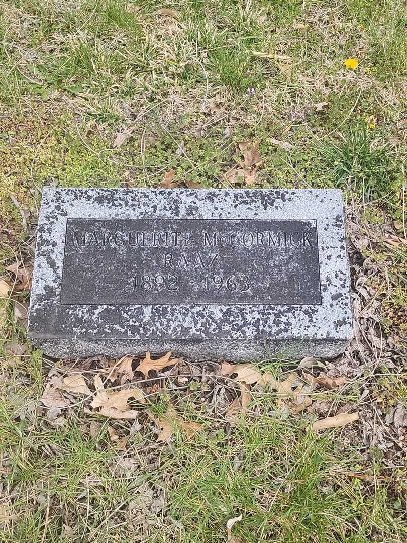 Marguerite E. McCormick Raaz's grave. Photo 3