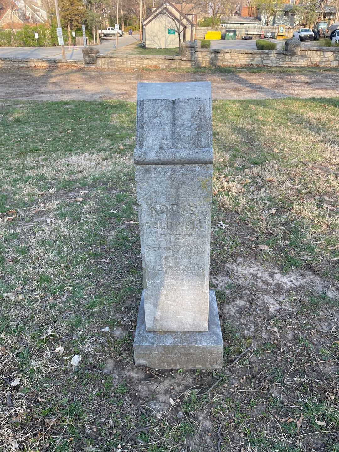 Adelaide "Addie" Caldwell's grave. Photo 1