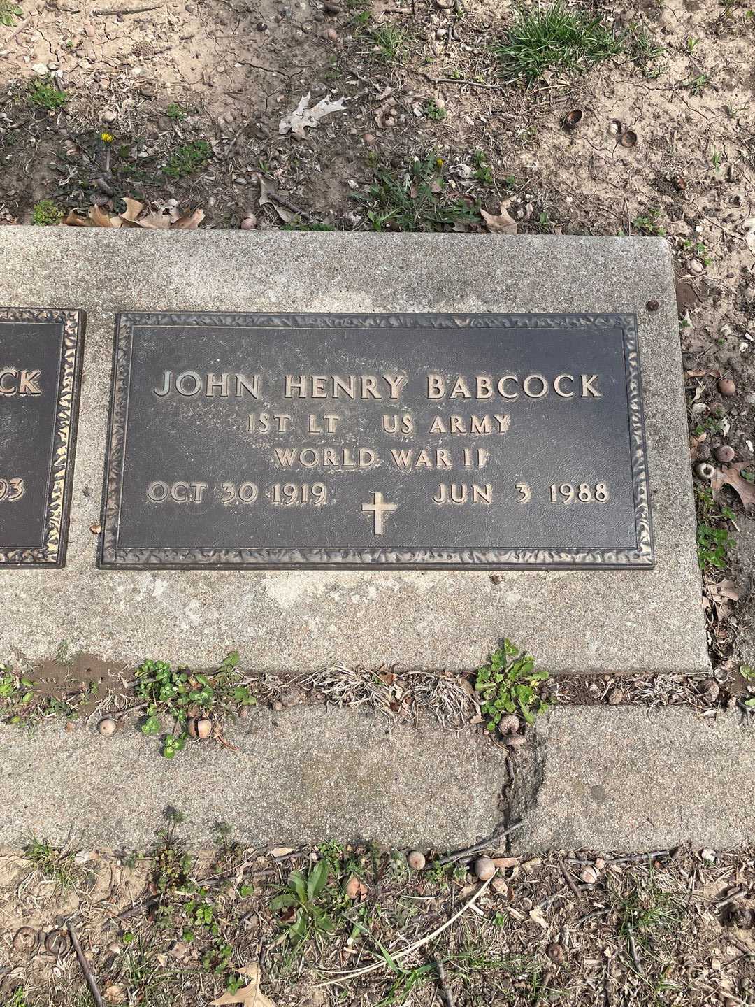 John Henry Babcock's grave. Photo 1