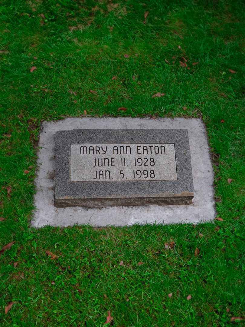 Mary Ann Eaton's grave. Photo 2