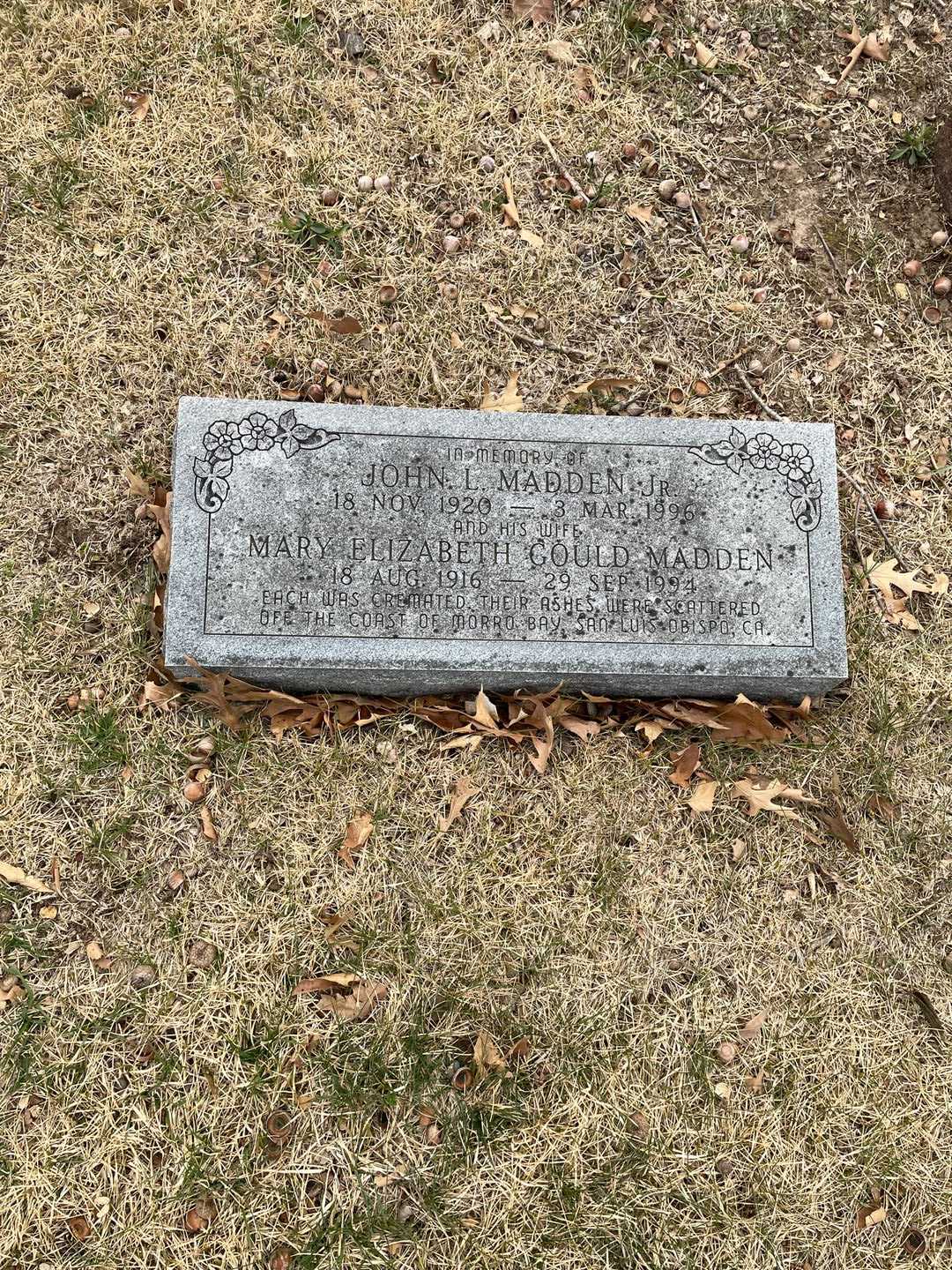 John L. Madden Junior's grave. Photo 1