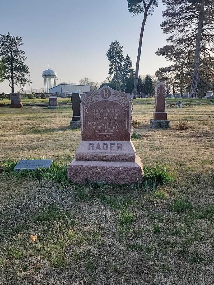 Mary J. Rader's grave. Photo 2