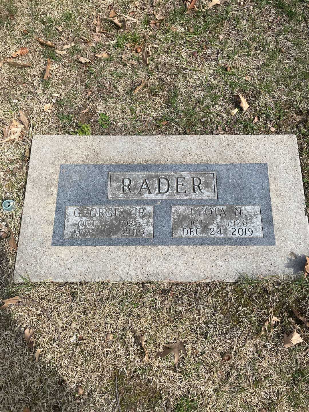 Leota N. Rader's grave. Photo 1