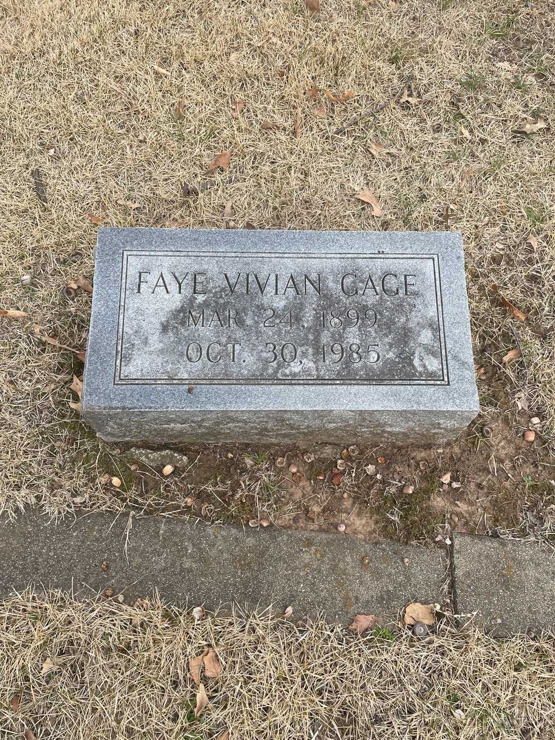 Faye Vivian Gage's grave. Photo 3