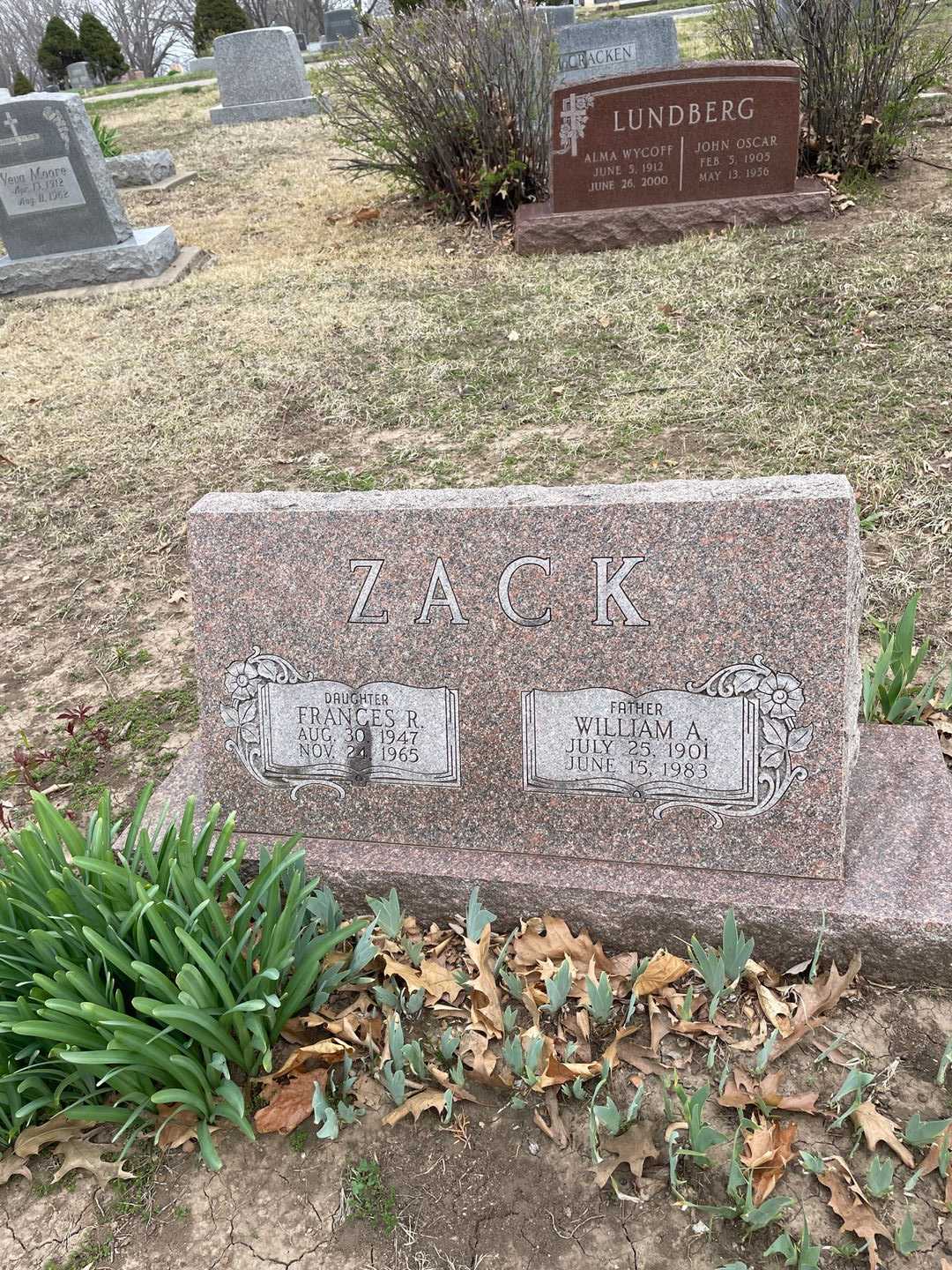 William A. Zack's grave. Photo 1